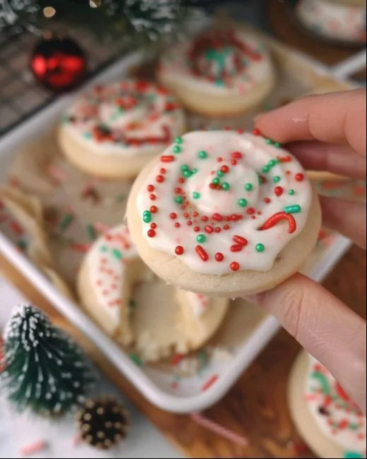 Galletas de azúcar navideñas decoradas con chispas de colores