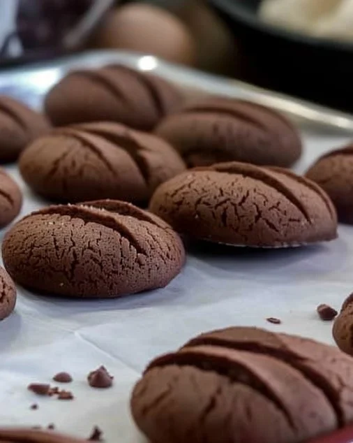 Galletas de café recién horneadas con granos de café y chocolate