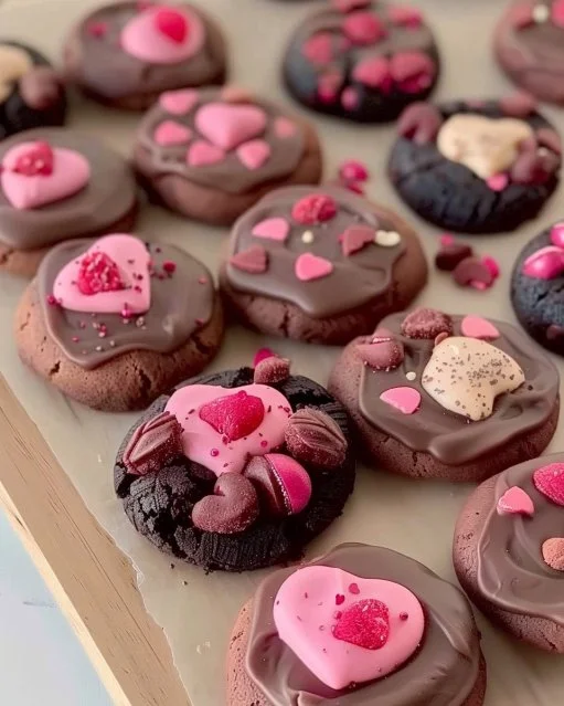 Galletas de ganache decoradas para San Valentín