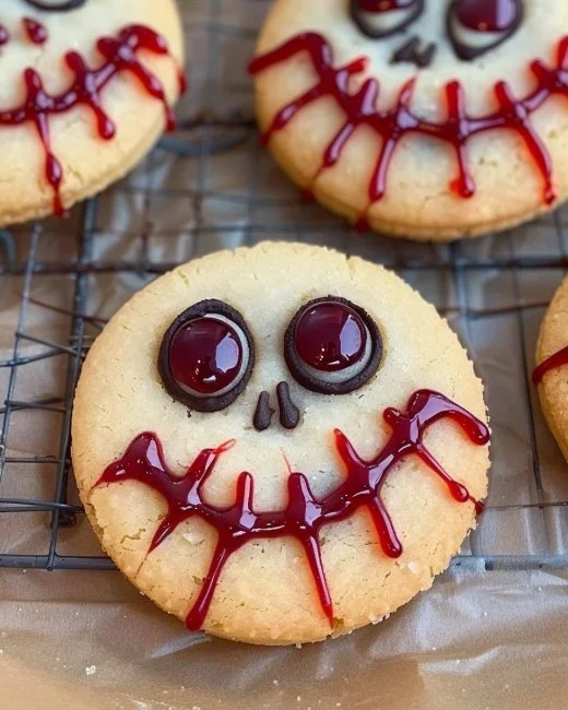 Galletas de Halloween decoradas con huella dactilar para una fiesta temática