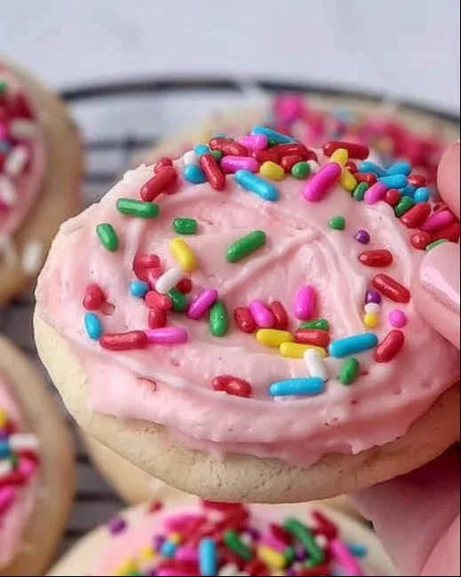 Galletas Lofthouse coloridas y suaves en un plato delicioso
