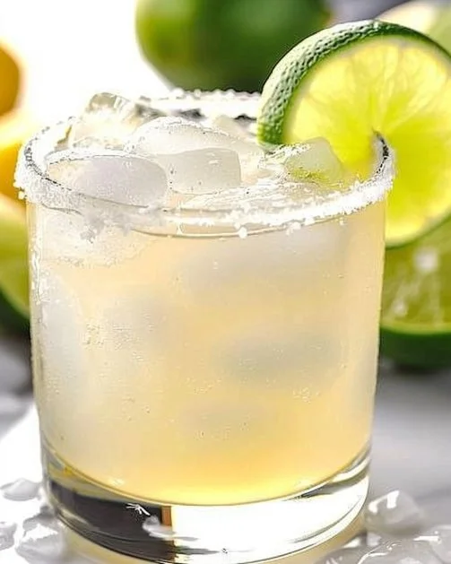 Copa de Margarita Jugosa con decoración de frutas fresca en un ambiente festivo