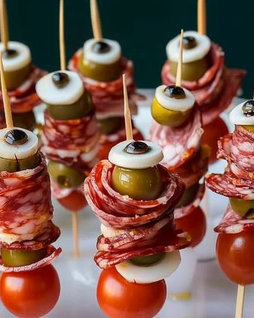 Ojos de Salami en brocheta, un aperitivo delicioso y atractivo