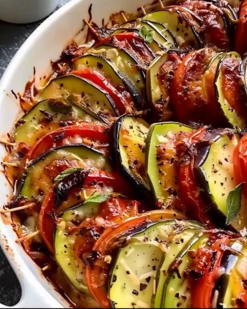 Receta de pisto fácil y saludable, plato colorido con verduras frescas