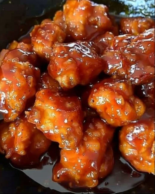 Plato de Pollo Agridulce con ingredientes frescos y coloridos.