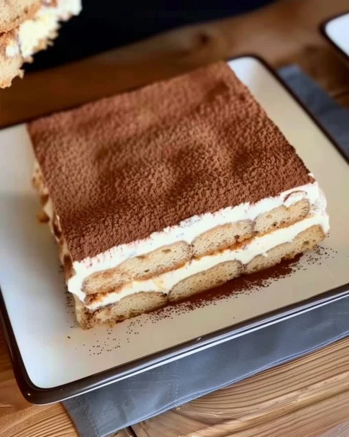 Tiramisú Clásico delicioso servido en un plato.