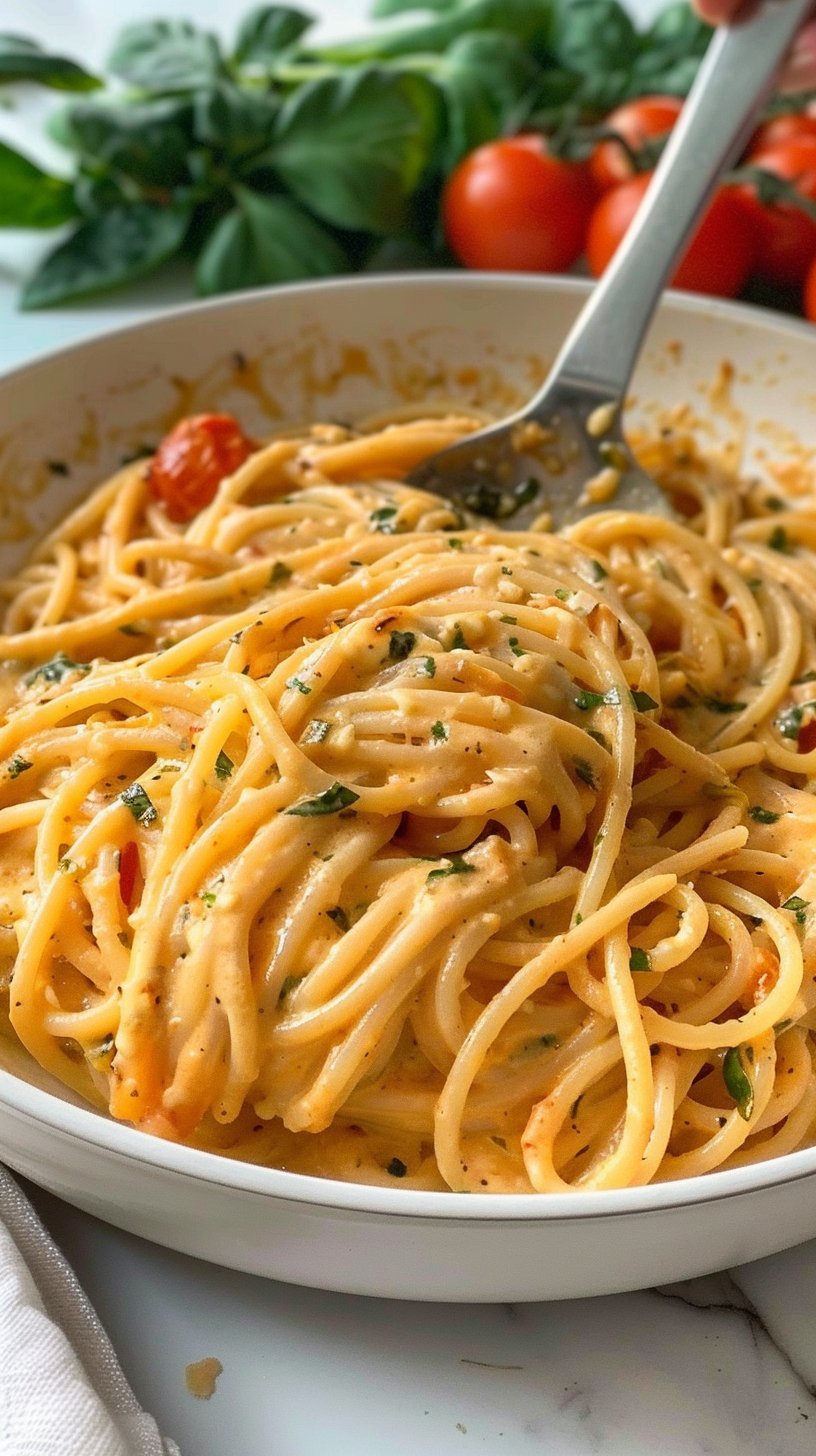 Pasta con Ricotta, Tomate Asado y Ajo