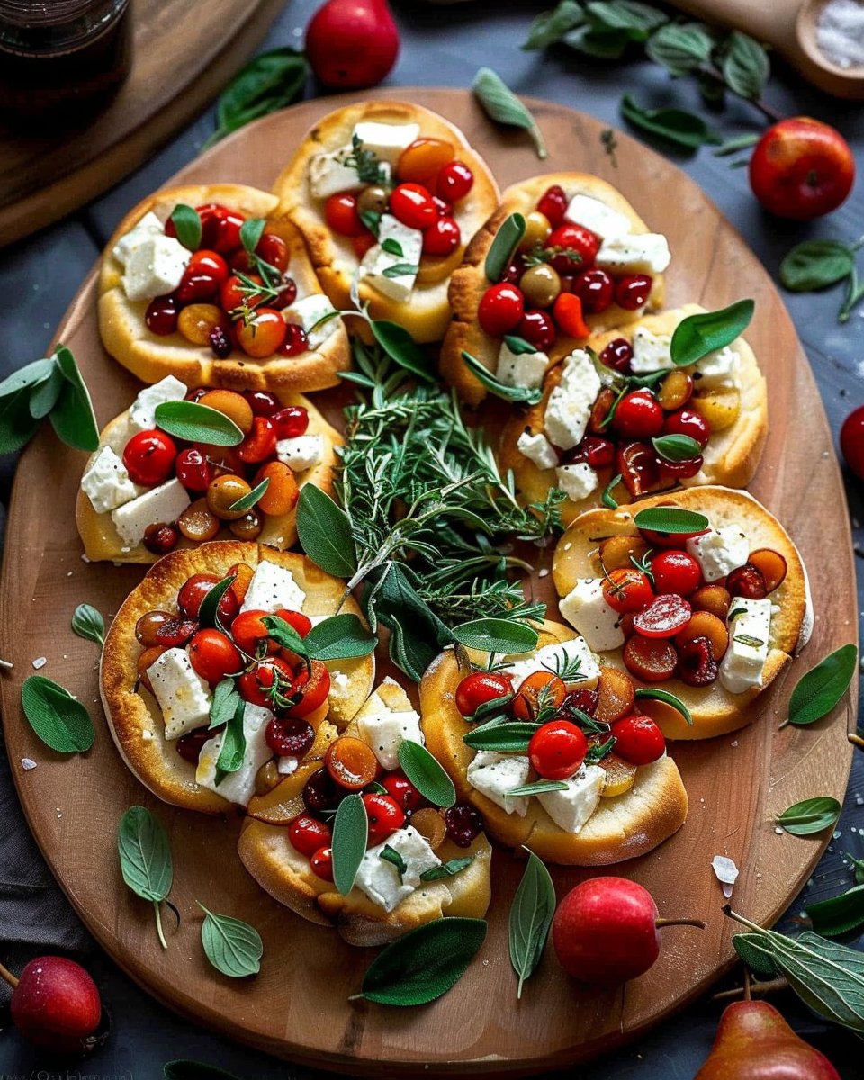 Receta de Flatbread de Pera Asada, Arándano y Brie
