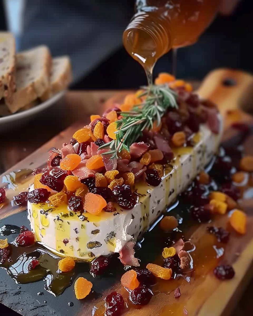 Paté Navideño con Crema de Queso, Frutas Secas, Tocino y Miel