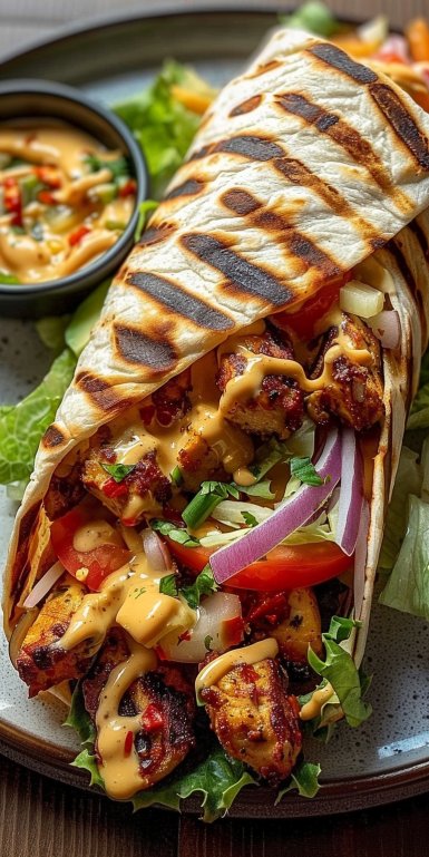 Shawarma de Pollo con Salsa de Ajo Cremosa