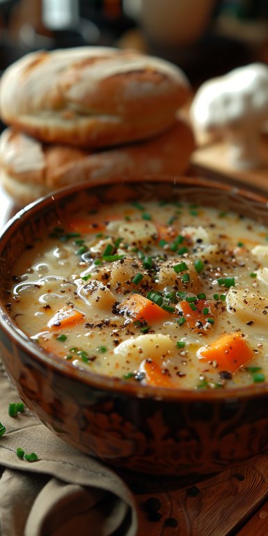 Sopa de Verduras Crema en Una Olla