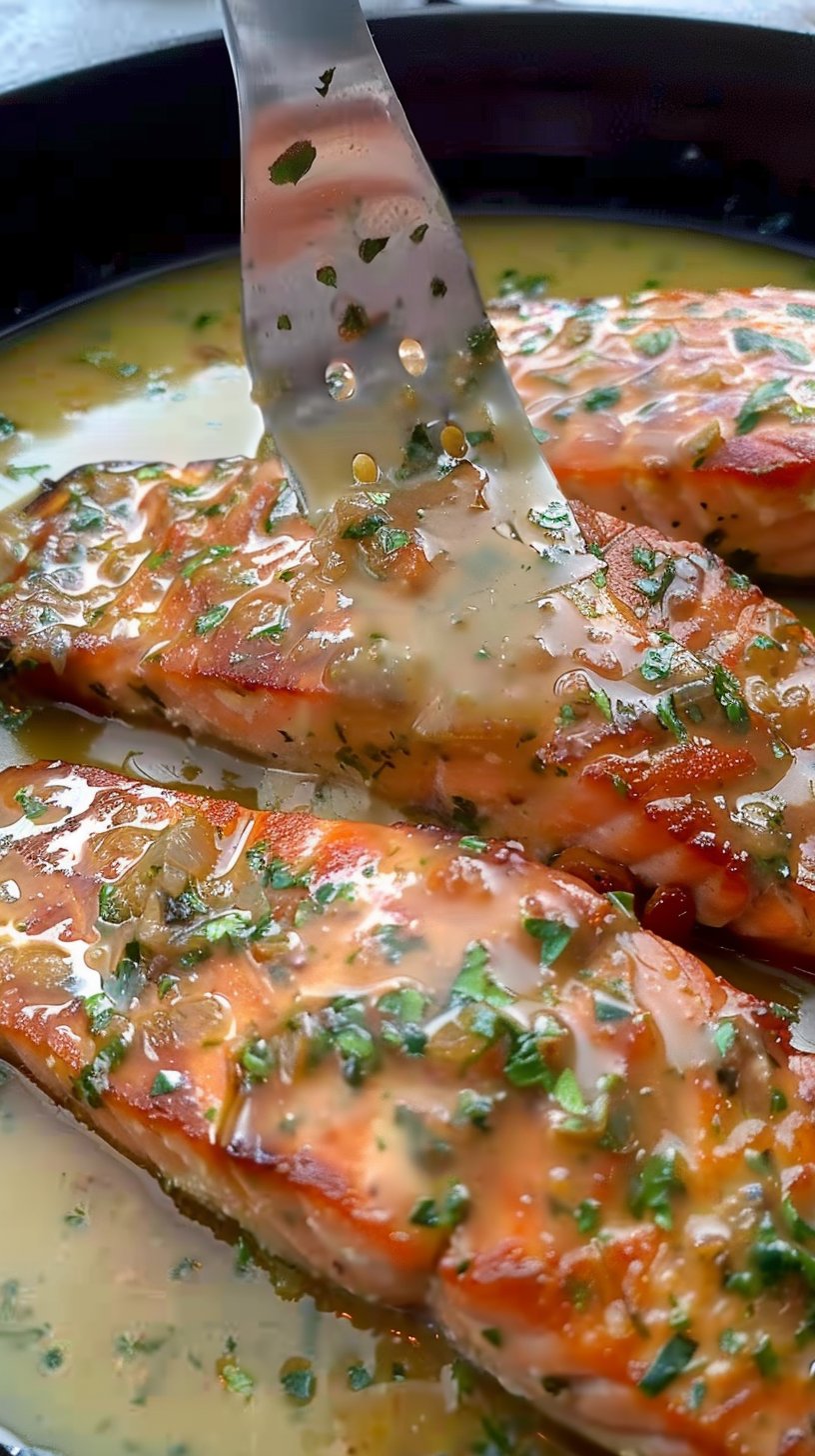 Salmón al Ajo y Mantequilla