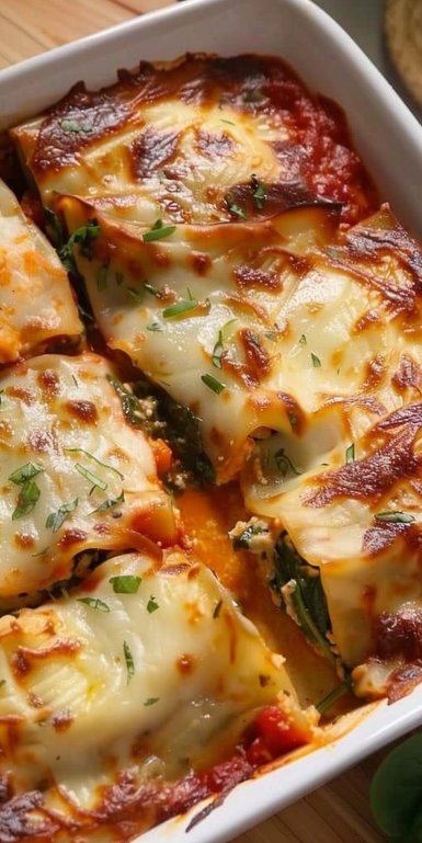 Lasaña de calabaza y espinacas