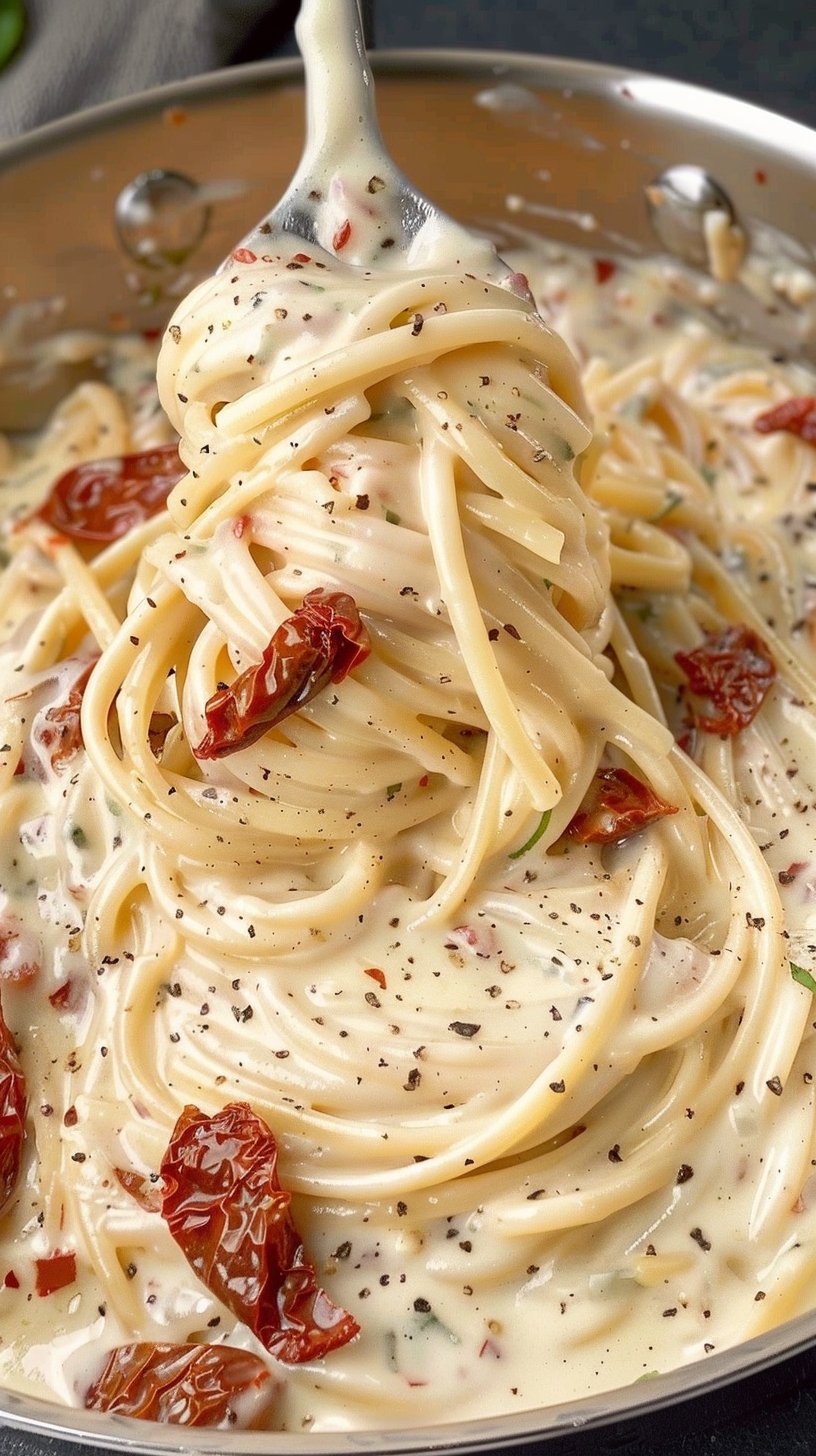 Receta de Linguine con Tomates Secos al Sol
