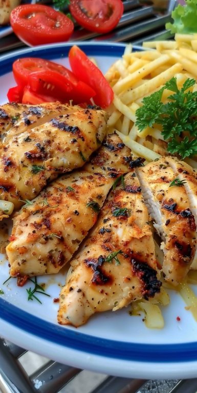 Pollo adobado a la plancha