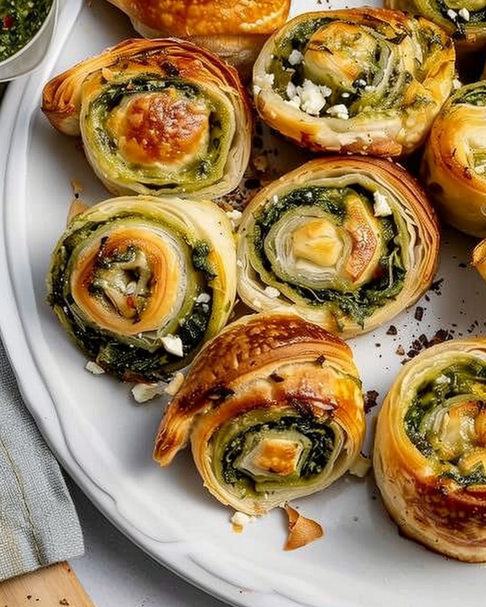 Rolls of Spinach and Feta