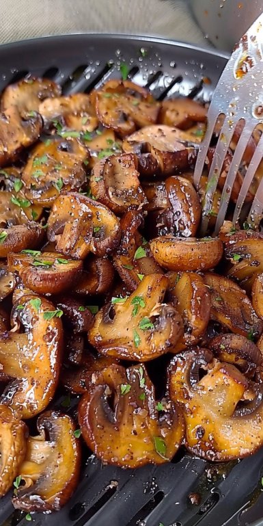 Champiñones en freidora de aire