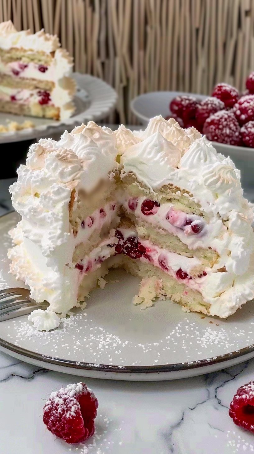 Postre de Merengue con Frambuesa