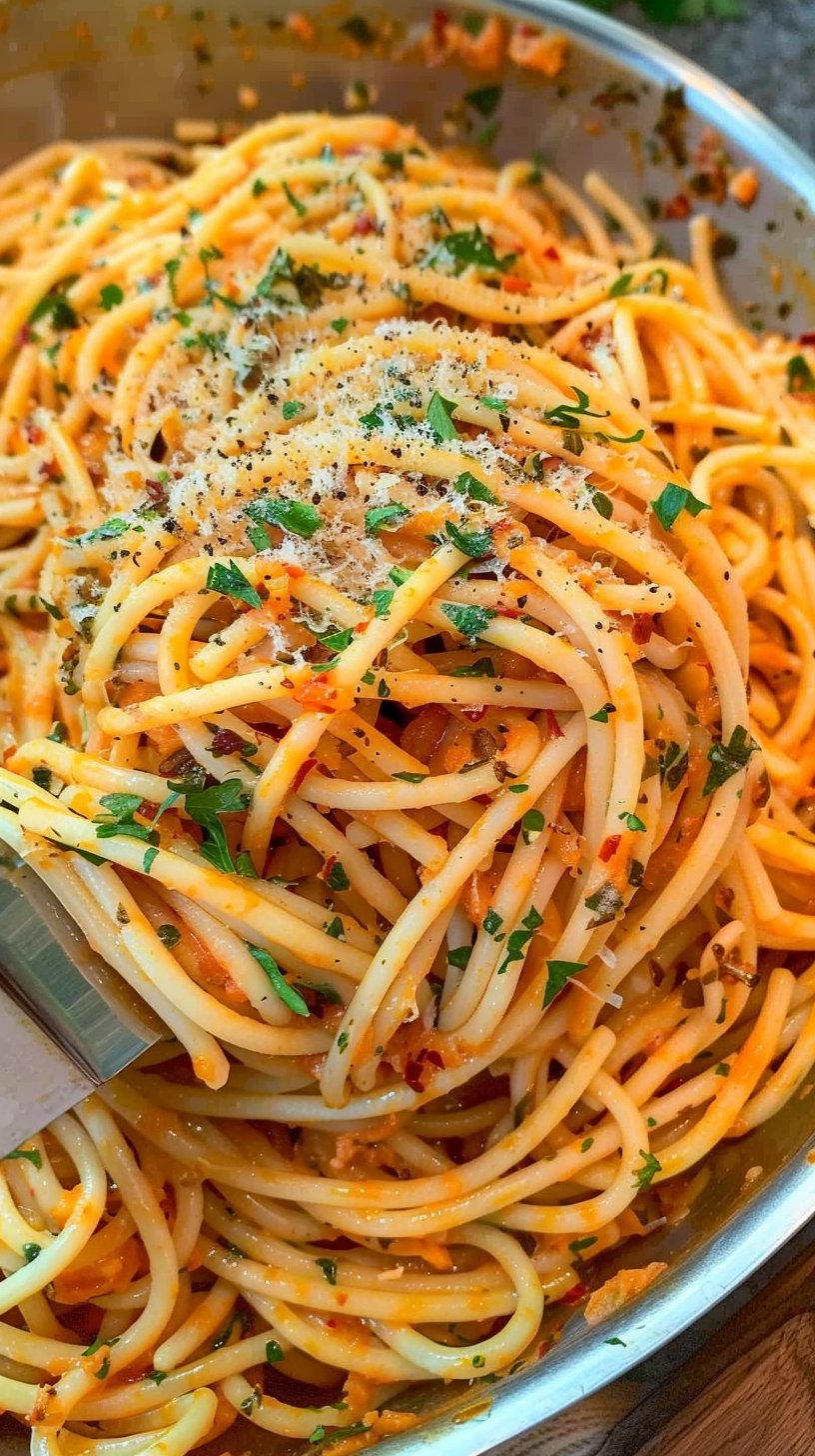 Pasta con Ajo y Mantequilla Vegana