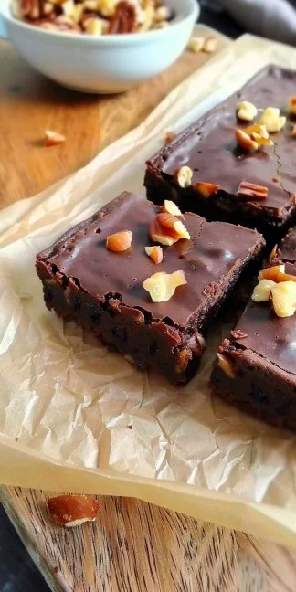 Brownie saludable hecho con ingredientes nutritivos y sabrosos