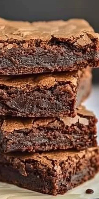 Deliciosos brownies frescos recién horneados con cobertura de chocolate