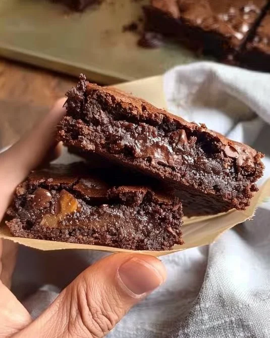 Deliciosos brownies caseros decadentes recién horneados