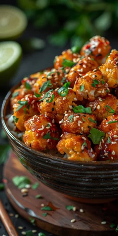 Coliflor pegajosa con sésamo, una receta deliciosa y saludable