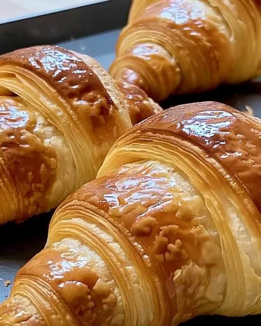Deliciosos croissants caseros recién horneados
