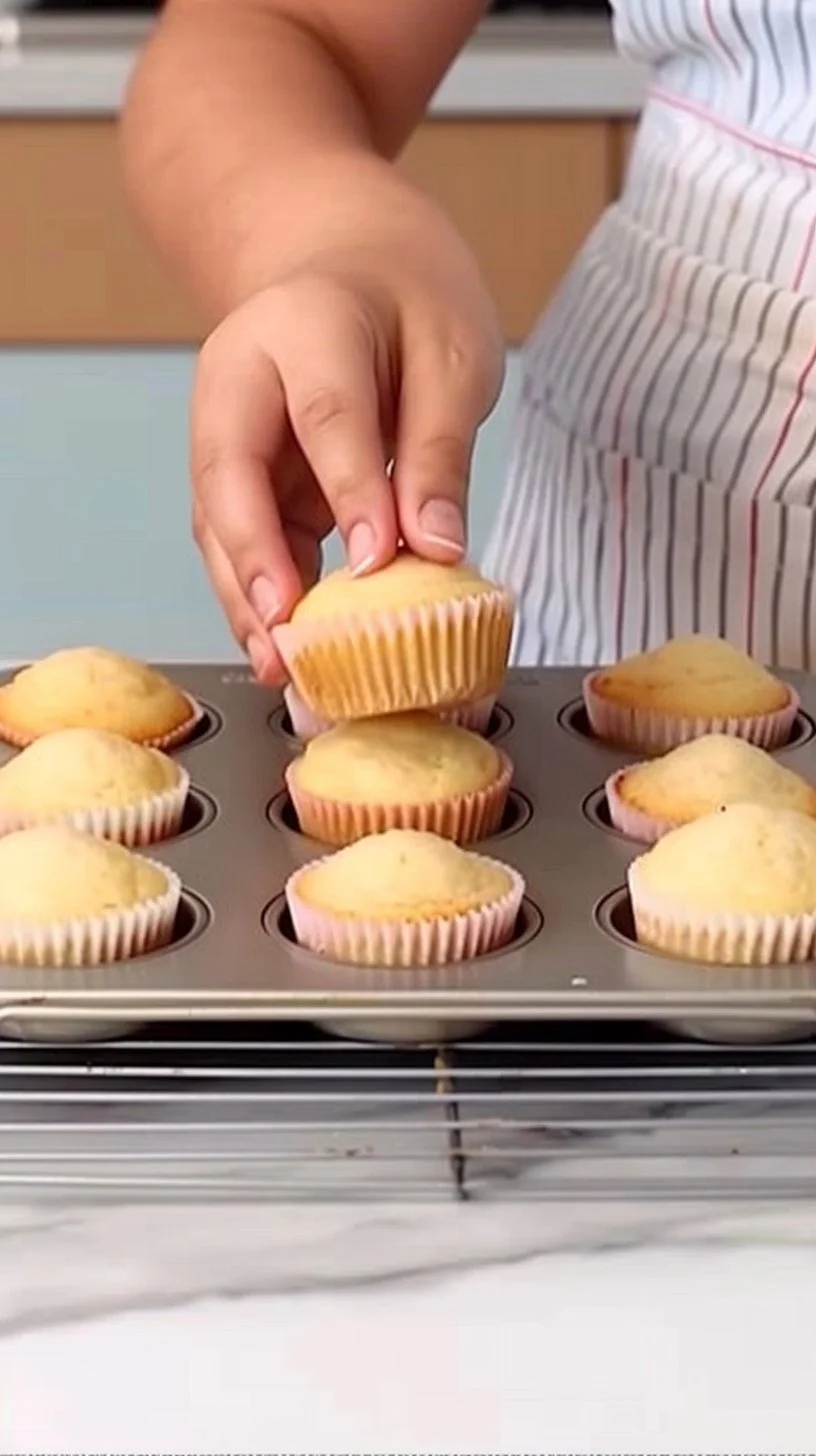 Cupcakes de vainilla decorados con crema y chispas de chocolate