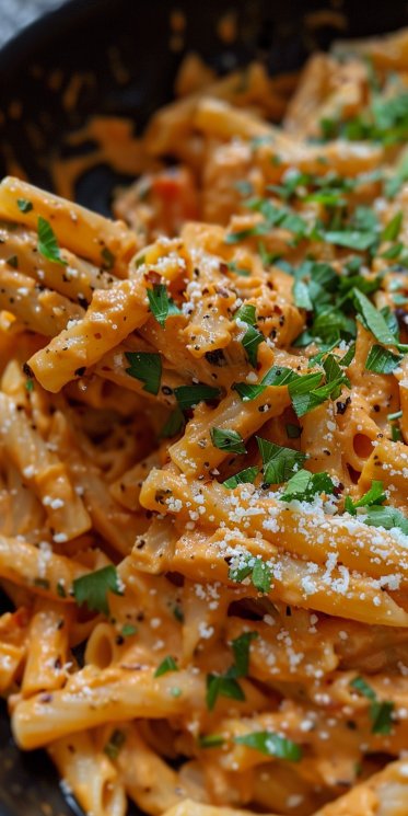 Pasta Cremosa con Pimientos Asados