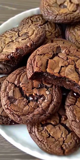 Deliciosa galleta tipo brownie con textura suave y sabor intenso a chocolate