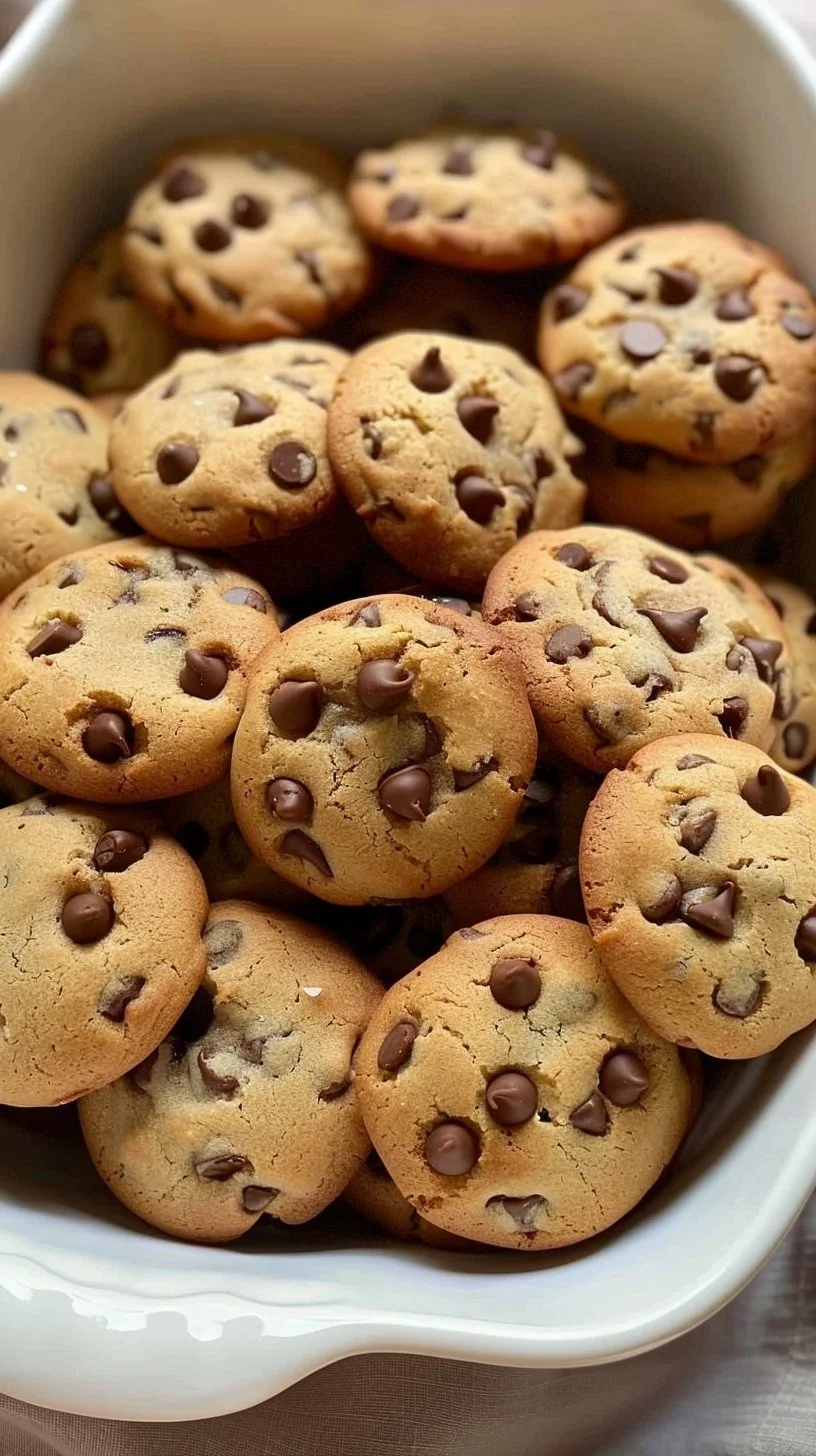 Galletas con chispas de chocolate recién horneadas y doradas