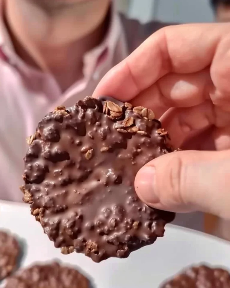 Galletas de avena caseras con 3 ingredientes sobre una mesa de madera.