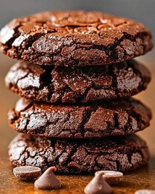 Galletas de brownie de chocolate recién horneadas en un plato