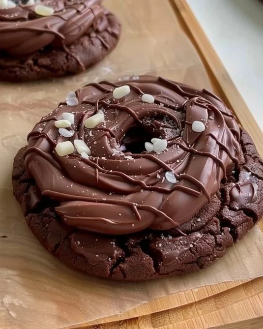 Galletas de chocolate estilo CRUMBL recién horneadas, suaves y deliciosas.
