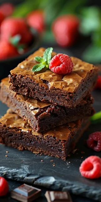 Galletas de plátano y cacao recién horneadas sobre una mesa