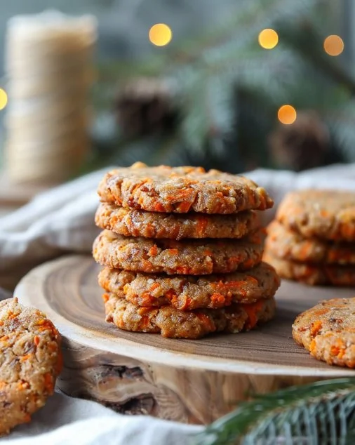 Galletas sabor pastel de zanahoria con decoración de zanahoria