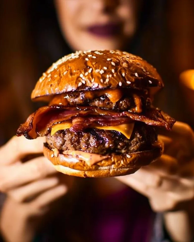 Hamburguesa gourmet con ingredientes frescos y de alta calidad