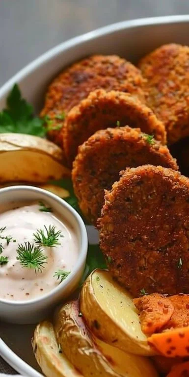 Hamburguesas de lentejas fáciles con 6 ingredientes en un plato