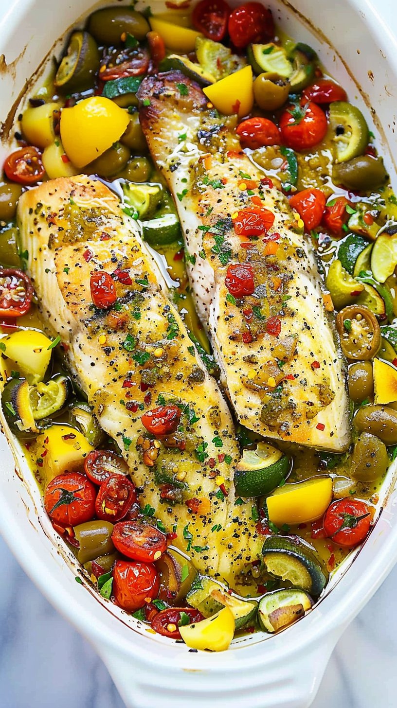 Mediterranean Baked Fish Easy