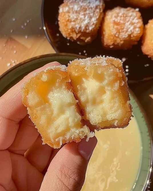 Plato de Leche Frita servido con canela y azúcar