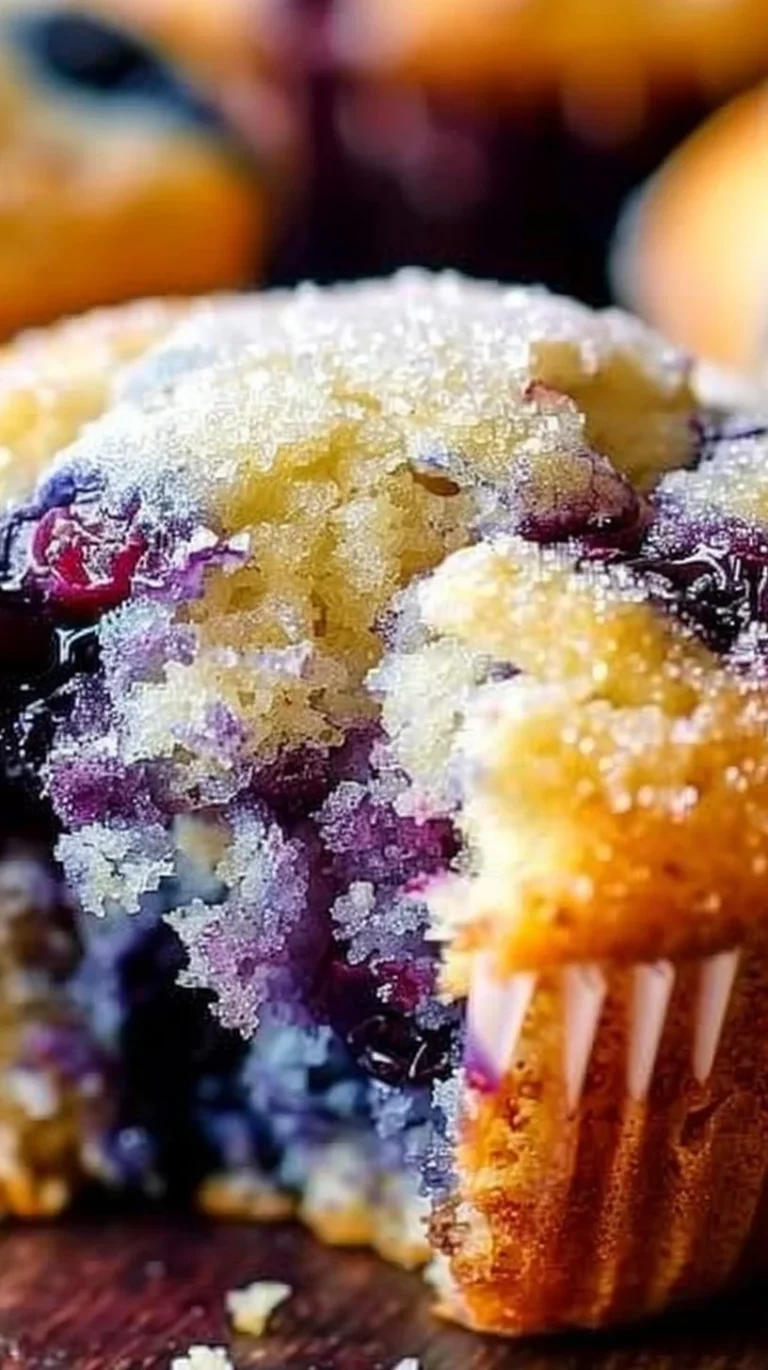Deliciosos muffins de arándano recién horneados en un plato