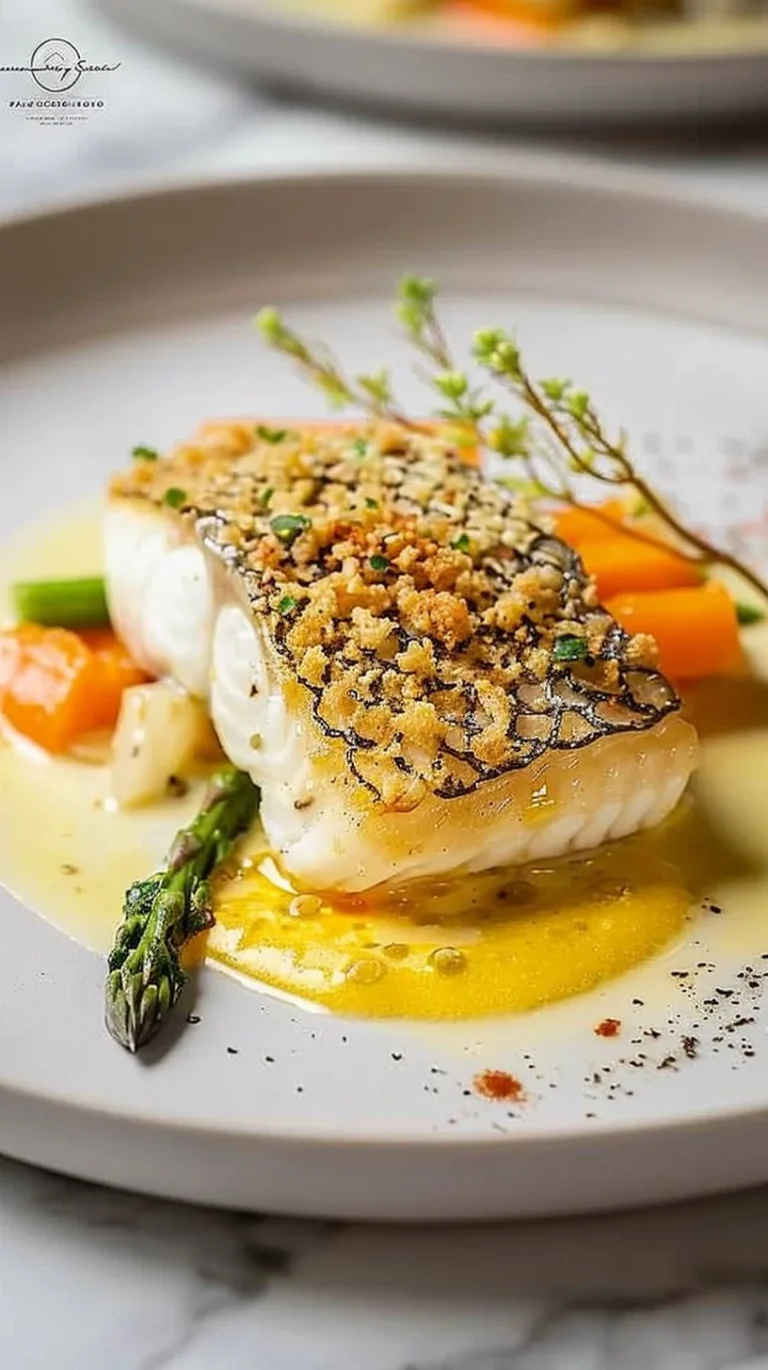 Lubina Crustada con Parmesano, un plato gourmet delicioso y crujiente