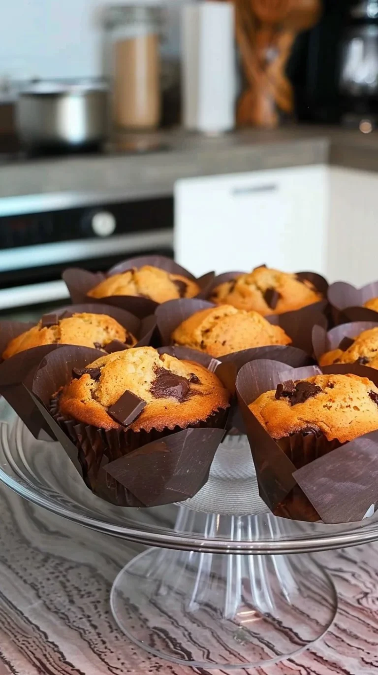 Deliciosos muffins de chocolate recién horneados