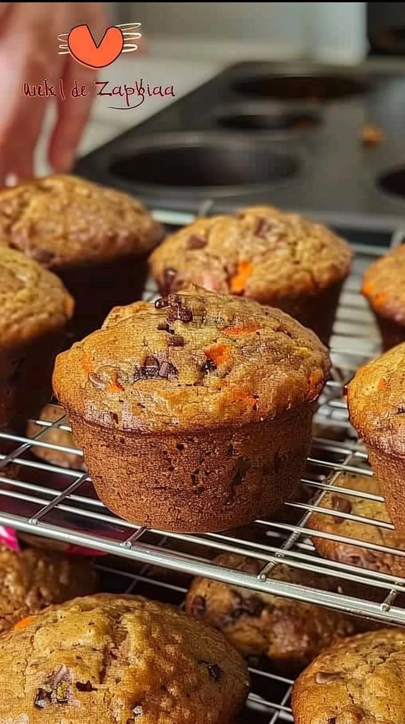 Muffins de zanahoria frescos y esponjosos en un plato