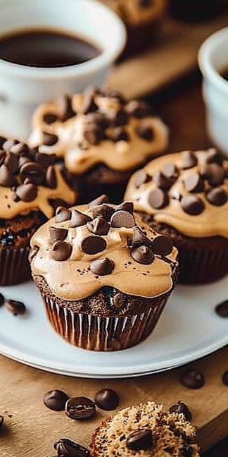 Muffins de café y chocolate