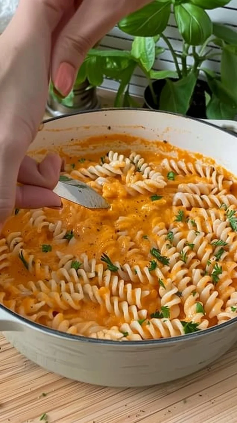Plato de Pasta con Camarones Rosados en salsa italiana rosa