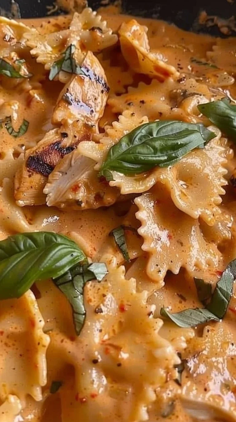 Pasta de Pollo 'Cásate Conmigo' servida en un plato con ingredientes frescos