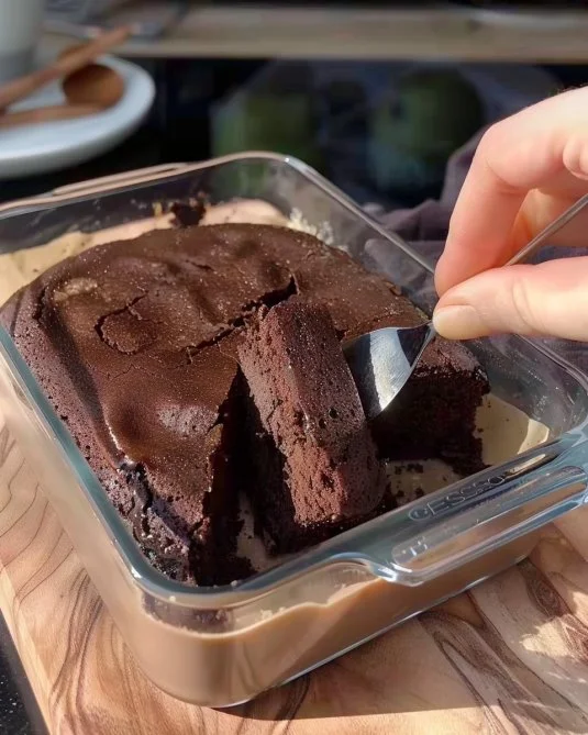 Tarta de manzana y cacao fresca y deliciosa sobre una mesa de madera