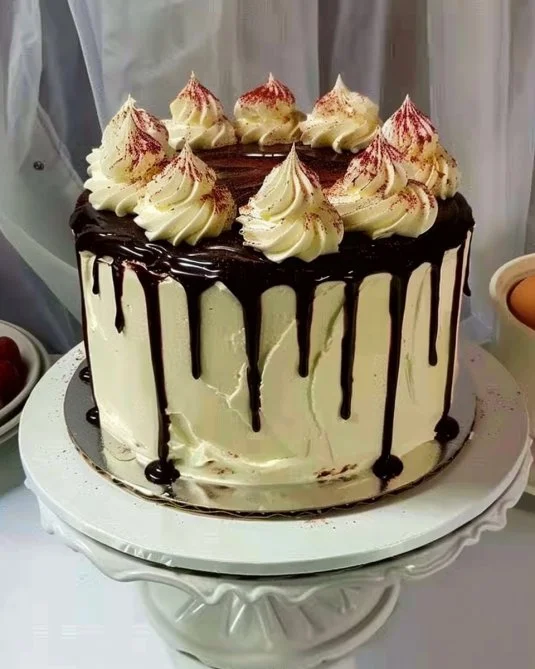 Pastel suave de huevos recién horneado con un acabado dorado y esponjoso.